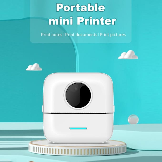 Draagbare mini-pocketprinter Draadloze BT thermische printer Fotonotities Fouten Memo thermische printer wit