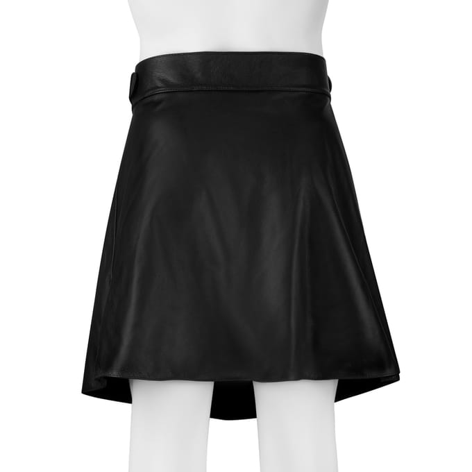 Rimba - Lederen Heren Rok - Kilt - Zwart M/L