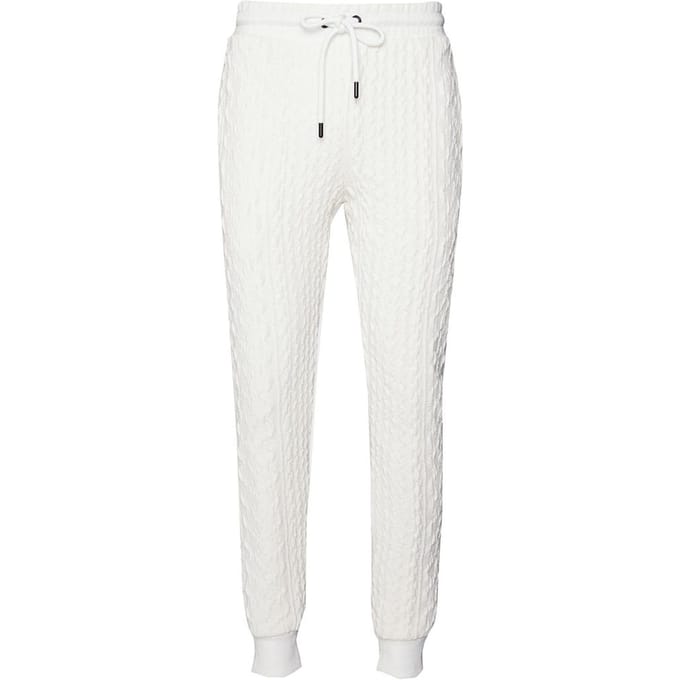 Criminal Damage Kabelgebreide Heren Off White Track Broek