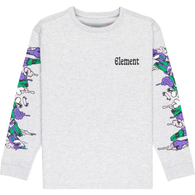 Element Rolling Dead T-shirt Met Lange Mouwen Grijs 14 Years Jongen
