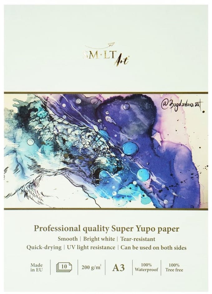 SMLT professioneel Yupo papierblok A3 200gr 10 vel multicolor.