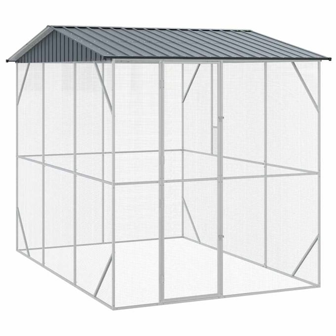 Cage à Oiseaux Anthracite 227 x 310 x 247 cm Acier Galvanisé