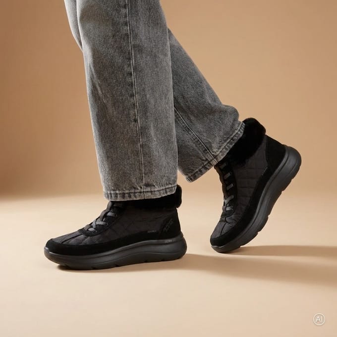 Skechers Slip-Ins Cozy Fit Veterboots zwart - Dames - Maat 42