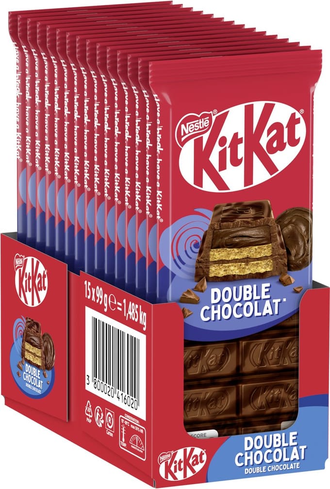 KitKat Tablet Double Chocolate, 15 x 99g