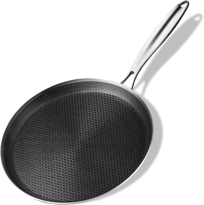 Koekenpan - Pannenkoekenpan Omlet - Lekker Koken - Honeycomb Non-stick - 28 cm - Zwart