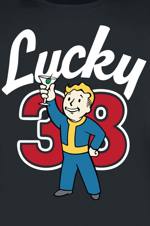 Fallout - Gaming T-shirt - Lucky 38 Cocktail - S tot L - zwart