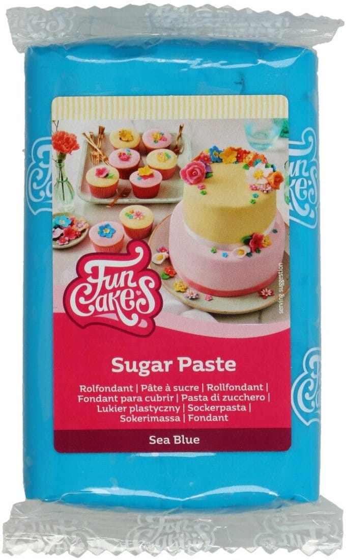 FunCakes Rolfondant - Zeeblauw - 250g - Fondant - Taartdecoratie
