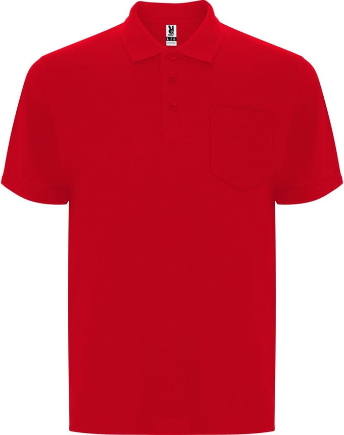 2 Pack Heren Poloshirt met borstzak model Centauro merk Roly 190 grm maat M Rood