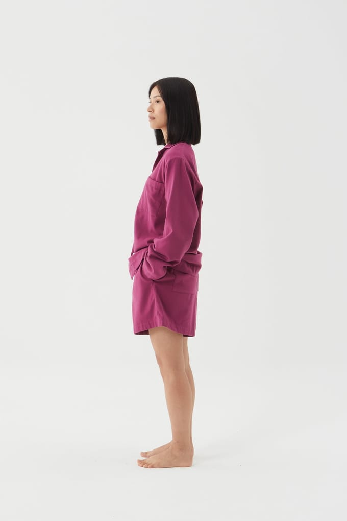 Tekla Unisex Flannel, Pyjamas Shorts Grape Größe: S | Kurze Sporthosen Outlet | Unisex | Violett