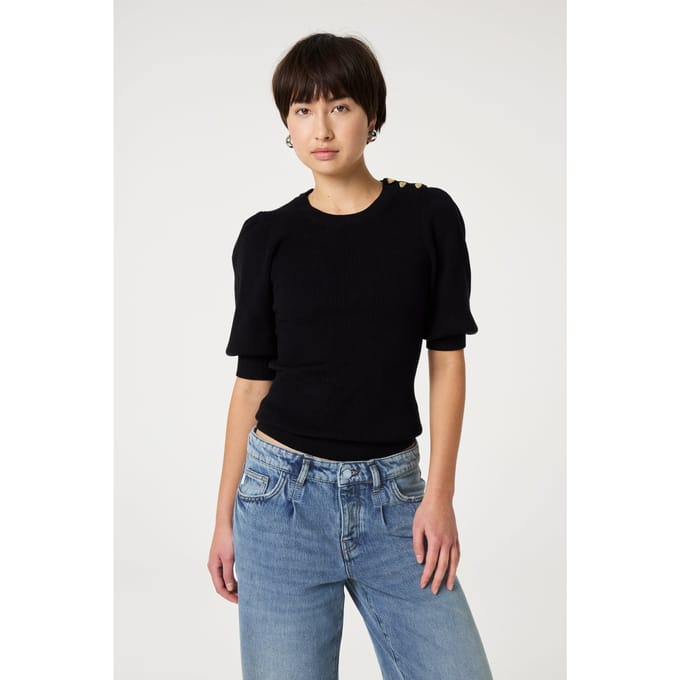 Fabienne Chapot Lillian Short Sleeve Pullover Black Maat: S | Sweaters Outlet | Dames | Zwart