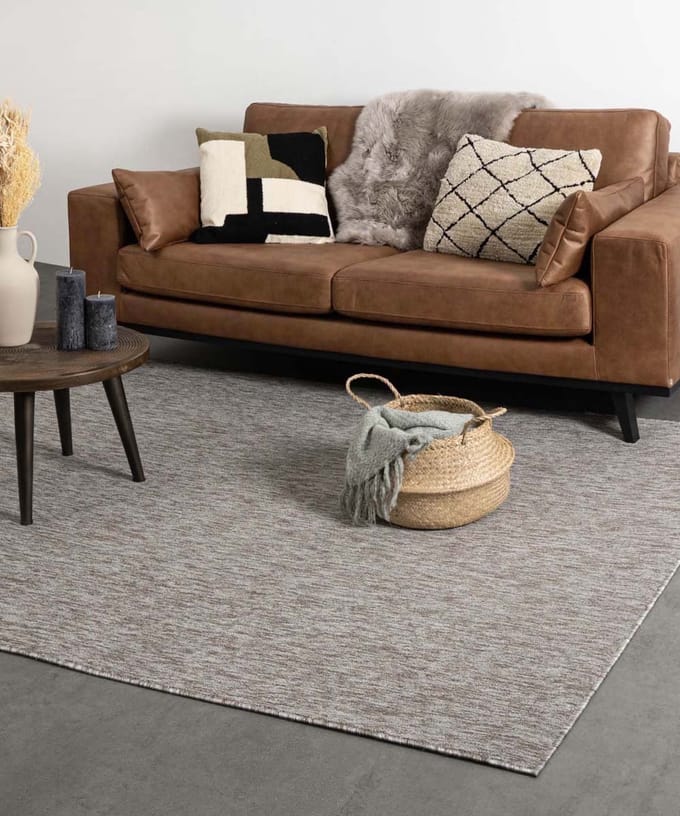 Laagpolige loper - Lush taupe/lichtgrijs 80x200
