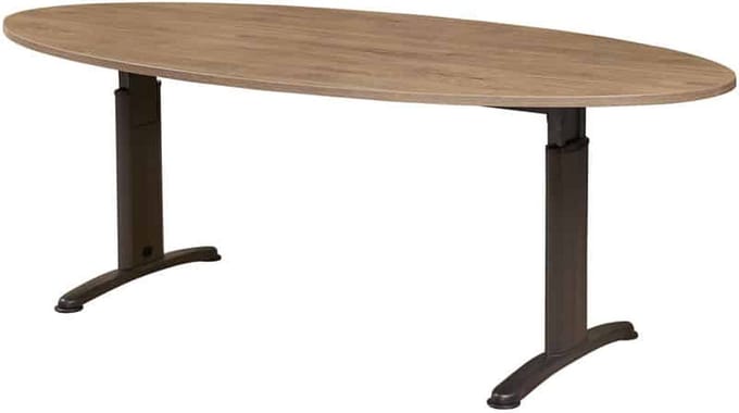Vergadertafel Work ellips 220x110cm frame Wit (RAL9010) blad Wit