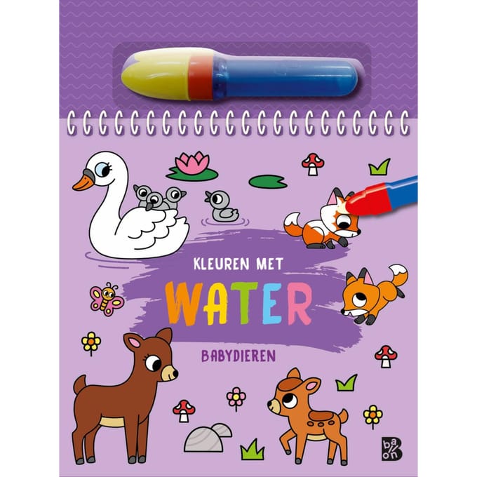Kleuren met water - Babydieren Kleurboeken