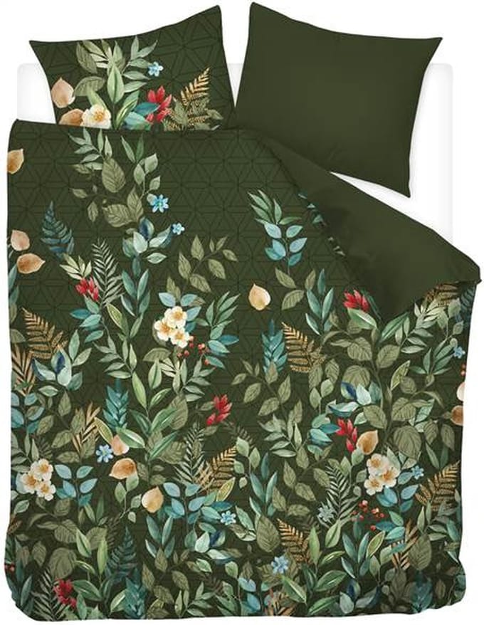 Snoozing Zahra Dekbedovertrek - Lits-jumeaux - 240x200/220 cm - Groen