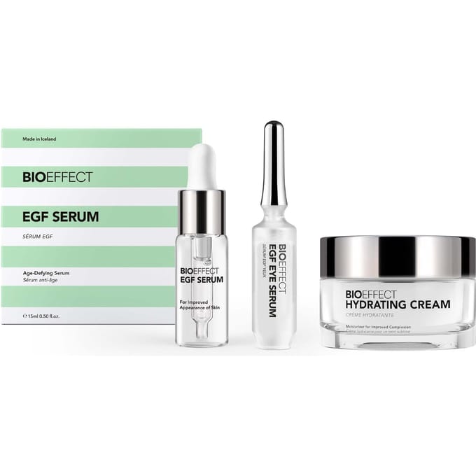 BIOEFFECT Icons Set including EGF Serum, Hydrating Cream 50ml and Imprinting Hydrogel Mask 25g