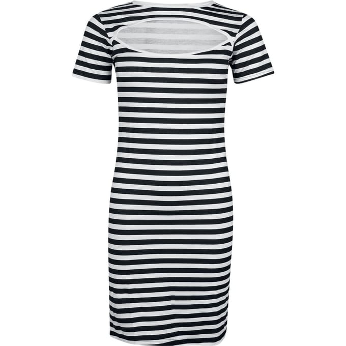 R.E.D. Rock-Engineered Design zwart-witte korte jurk met cut-out halslijn - Dames - L