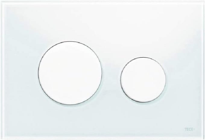Inbouwbedieningsplaat WC Glas Wit met Dubbele Spoeltechniek