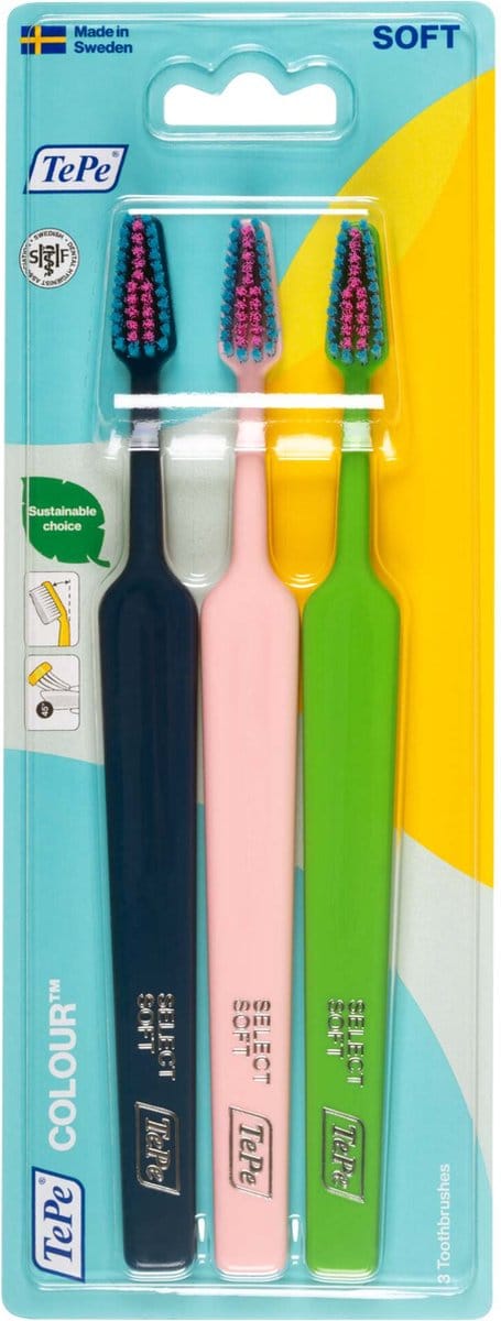 TePe Colour™ Soft Tandenborstel – 3 stuks