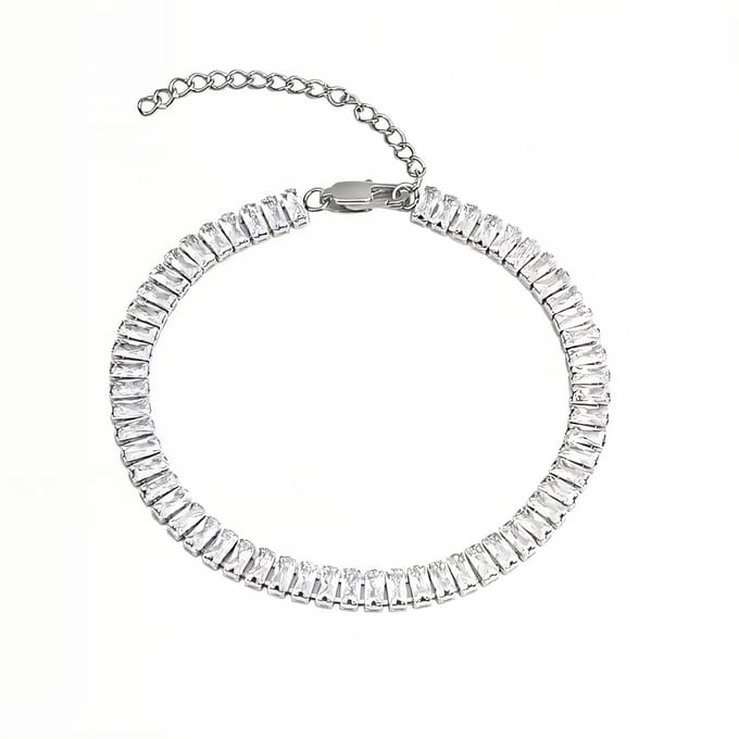 Diamond Tennis Bracelet Radiant Cut White Gold