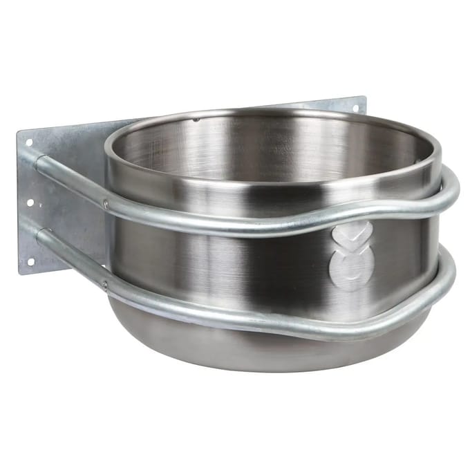 RVS/zink voerbak met dop Kerbl