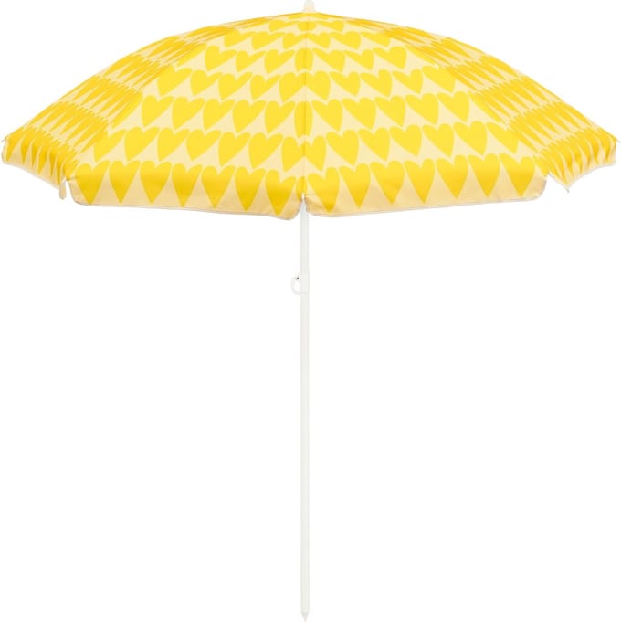 Mica Decorations Heart Strandparasol - H180 x Ø160 cm - Geel