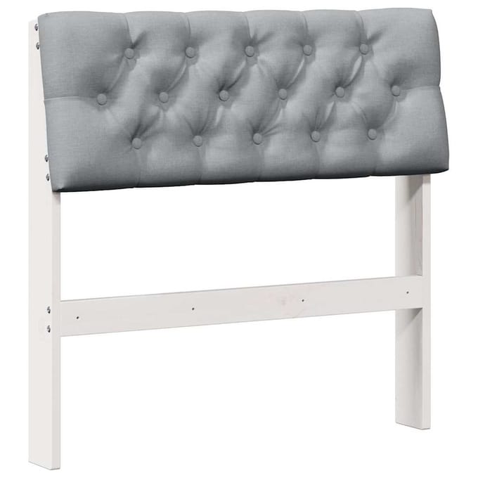 vidaXL Gestoffeerd hoofdbord Lichtgrijs 75 cm Massief grenenhout