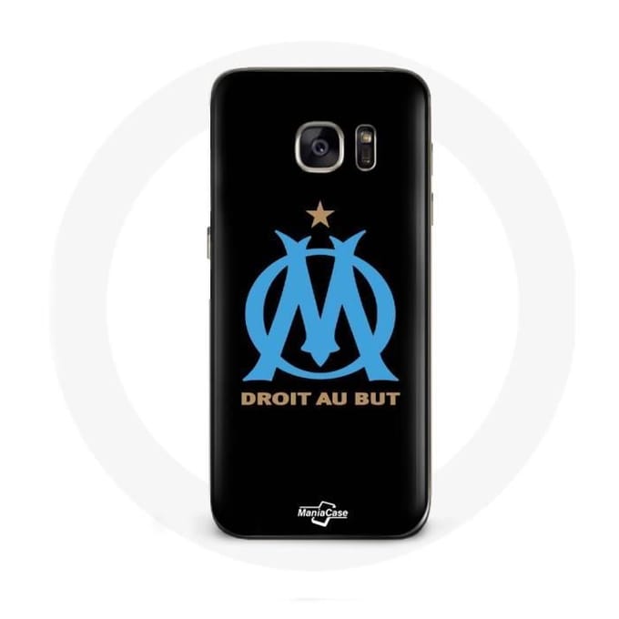 Coque pour Samsung Galaxy S6 edge Logo Olympique de Marseille Fond Noir