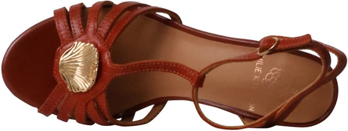 Leren sandalen met hak van Emelie Karston Callista
