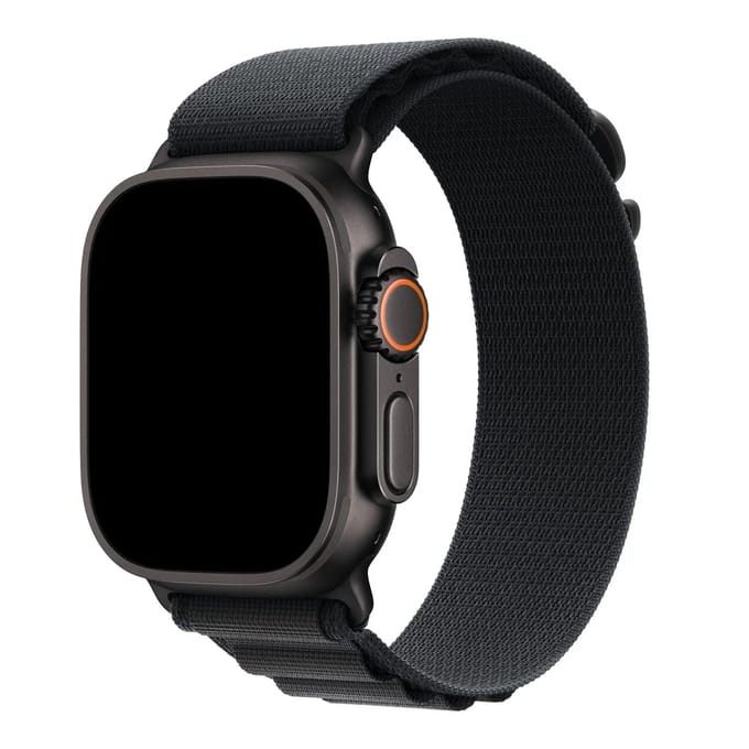 2+2 | Apple Watch Bandje Alpine - Nylon - Zwart - Zwart