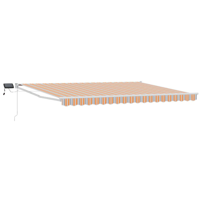vidaXL - Handbediende - luifel - met - LED's - Blauw, - Oranje, - Wit - 4 - × - 3 - m