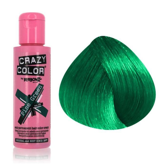 Crazy Color Semi-Permanent Hair Color Cream 46 Pine Green 100ml