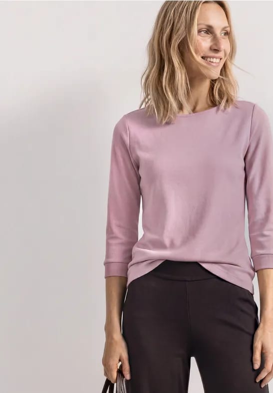 Shirt met 3/4-mouwen en een boothals