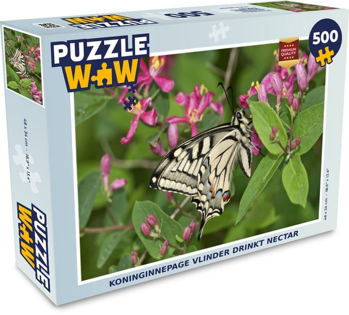 Puzzel Koninginnepage vlinder drinkt nectar - Legpuzzel - Puzzel 500 stukjes