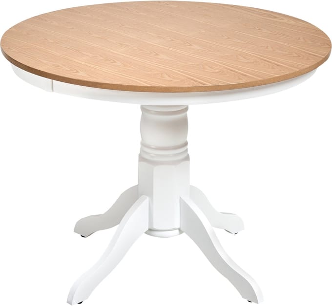 AKRON - Ronde eettafel - Lichtbruin - 100 cm - Essenhoutfineer