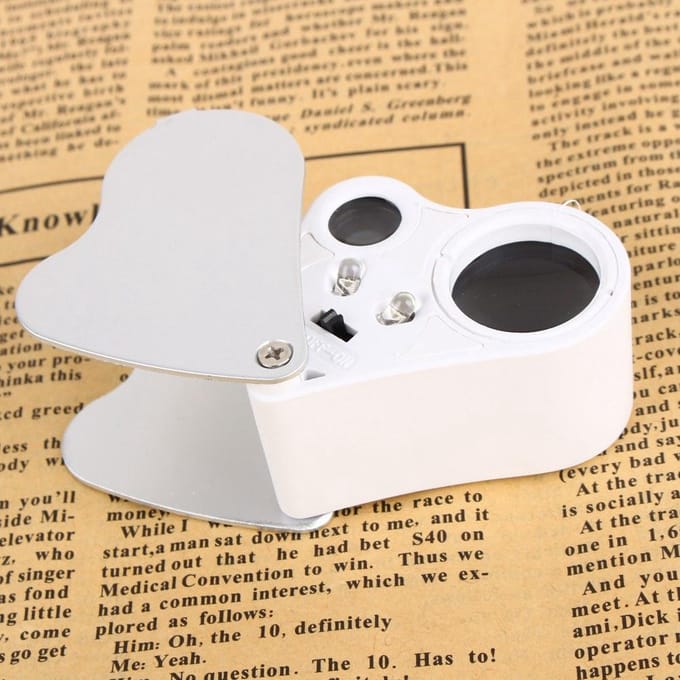 Prix d'usine Loupe 30X 60X Éclairée Loupe Double Lentille Lam Outil d'Expertise de Bijoux