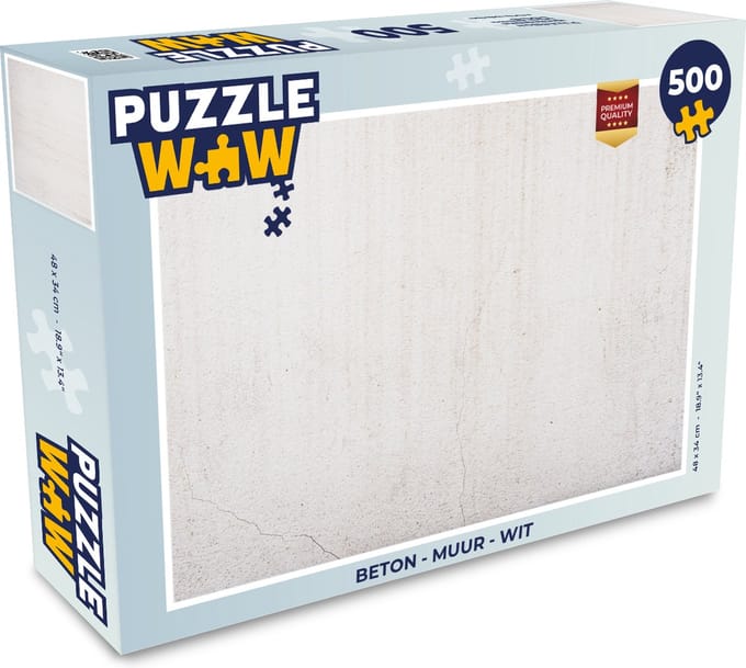 Puzzel Beton - Muur - Wit - Legpuzzel - Puzzel 500 stukjes