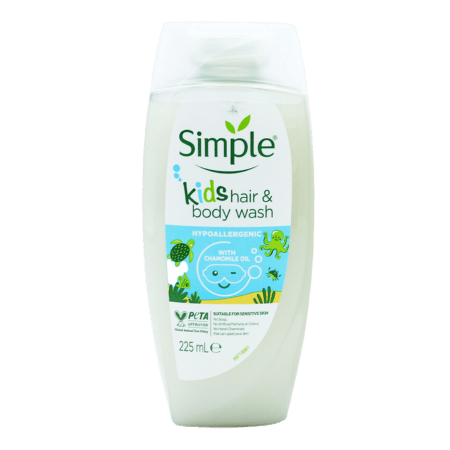 Simple Hypoallergene Haar- en Lichaamswasgel voor Kinderen - 225ml