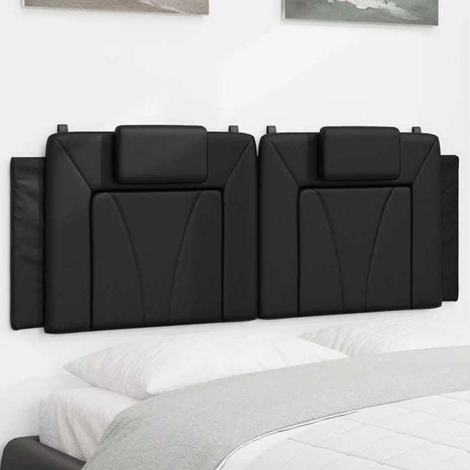 vidaXL - Hoofdbordkussen - "Viana" - 120 - cm - kunstleer - zwart