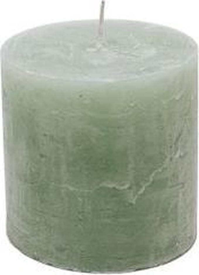 Stompkaars light green - KaarsenKerstkaarsen - Paraffine - 10x10cm