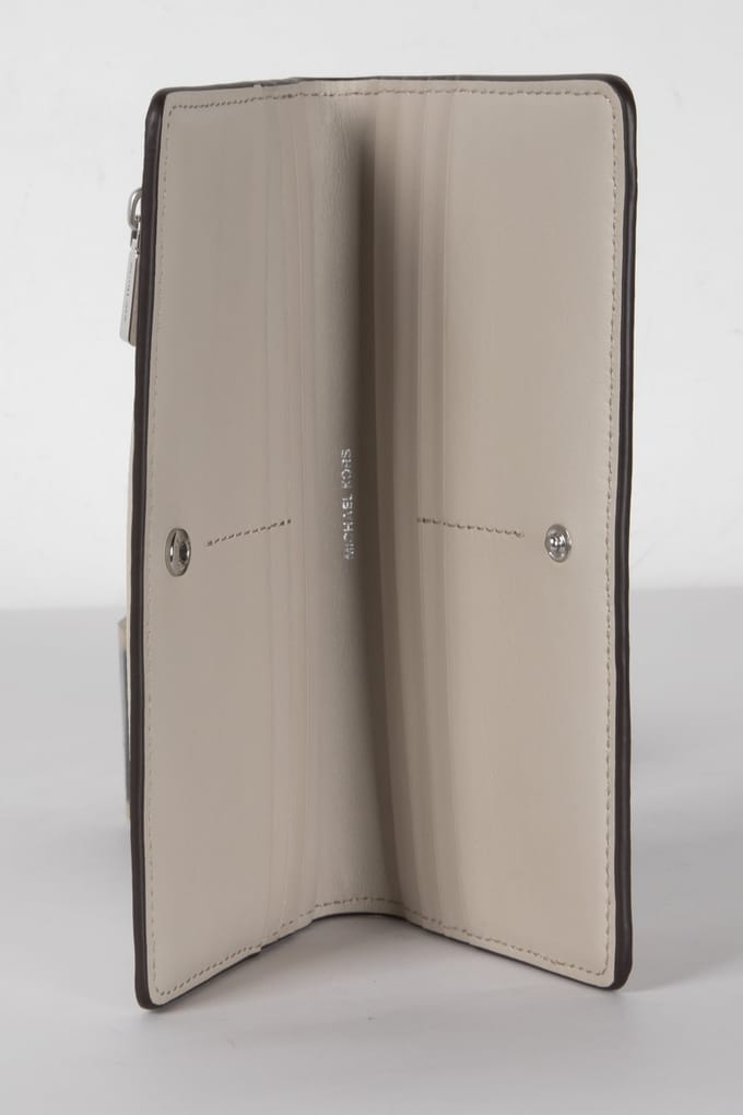 Michael Kors Large Slim Snap Wallet Light Sand Taglia: OS | Portafogli Outlet | Donna | Marrone