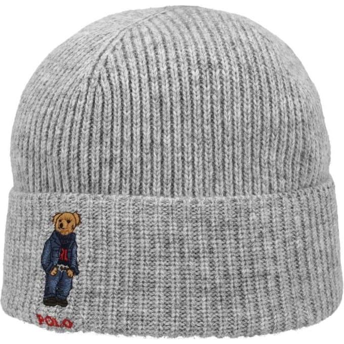 Polo Ralph Lauren Effen Denim Beer Gebreide Muts Pc1463 032 PC1463-032 gray