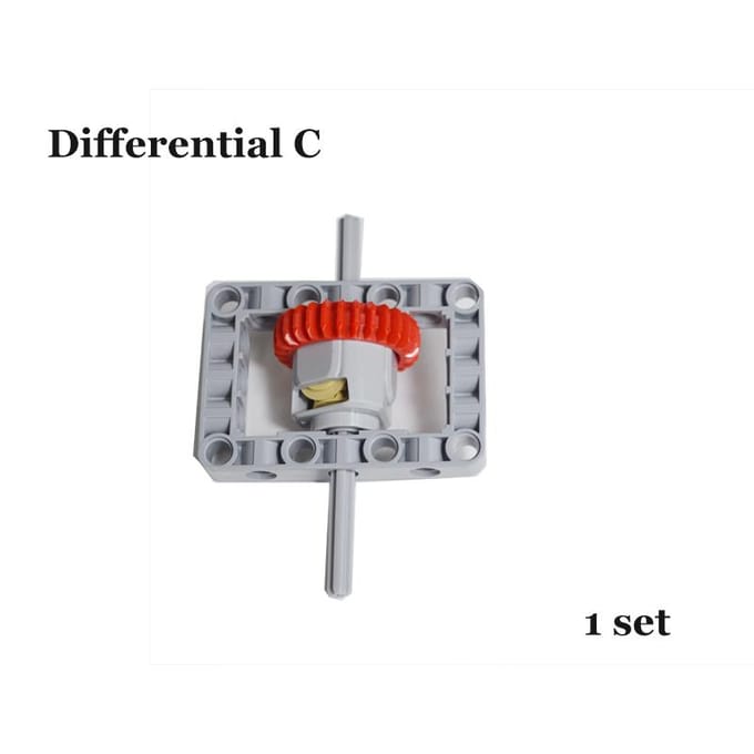 MOC Technische Bakstenen Onderdelen Framed Differentieel Tandwiel Set Compatibel High-tech Bouwstenen Auto's Stuur Chassispakket DIY Speelgoed gray