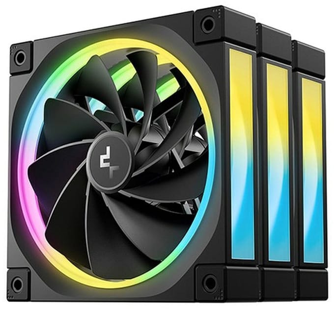 DeepCool FL12R Triple-Pack - Case ventilator - 120mm - Zwart met RGB-licht - 34 dBA