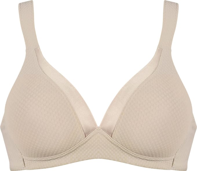 Naturana - Soft bh met glansband en patroon - 5918 - Beige - 85C