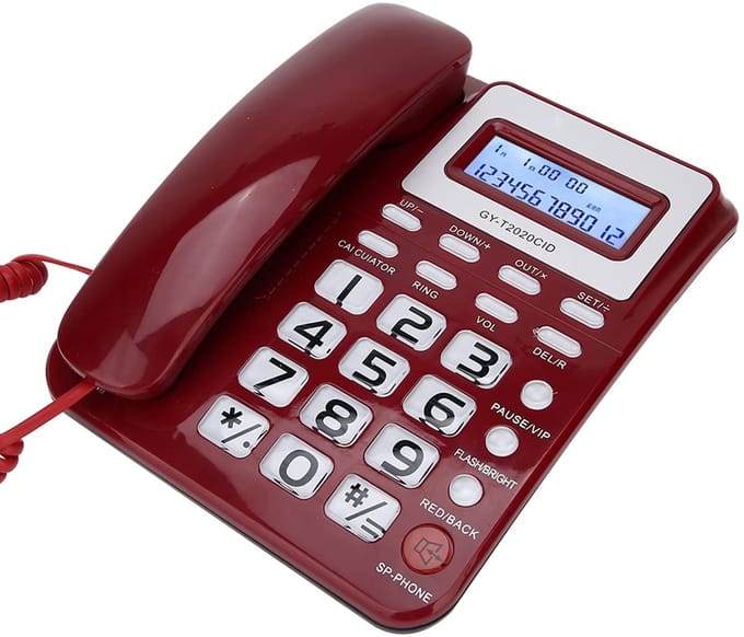 Allecto - Vaste Telefoon - Grote Toetsen - Luidsprekerweergave - Rood