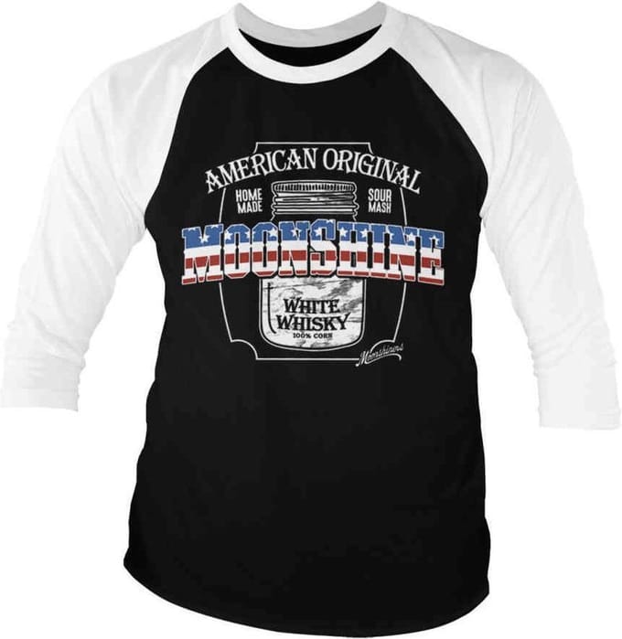 Moonshiners Raglan top -S- American Original Moonshine Zwart/Wit