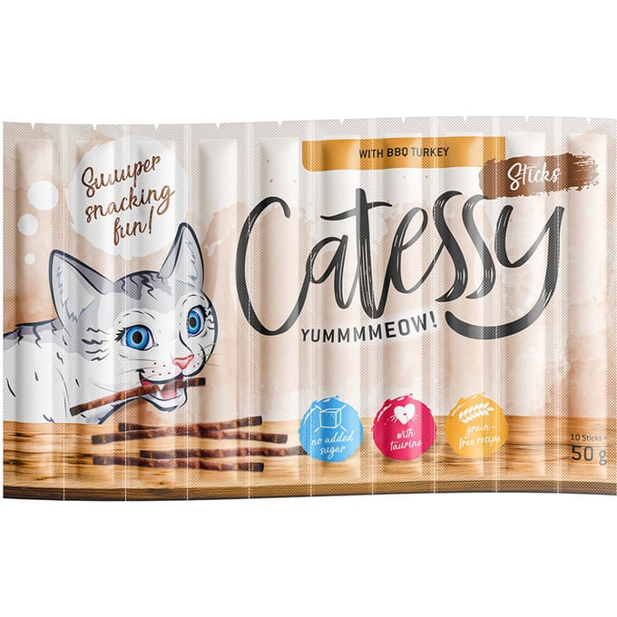 Catessy Sticks 10 x 5 g - BBQ Kalkoen