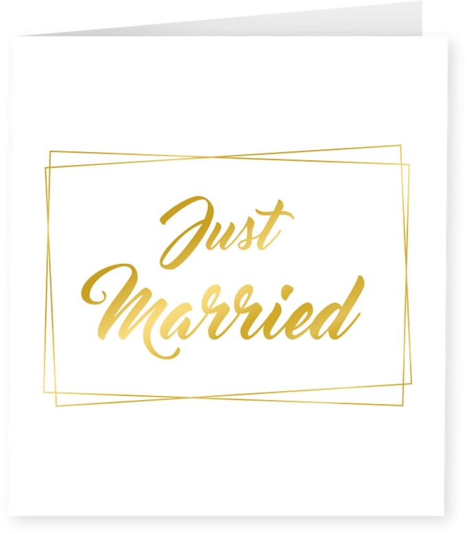 Gold white cards - Just married