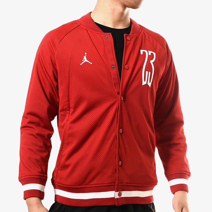 Maillot de baseball en mesh à imprimé logo Jordan pour homme Hauts Rouge AQ0617-687 M red