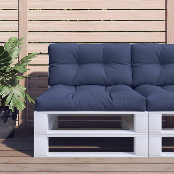 vidaXL - Palletkussens - 2 - st - stof - marineblauw